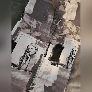 BDG high waisted Newspaper Print ankle Jeans Roman Theme XS 26